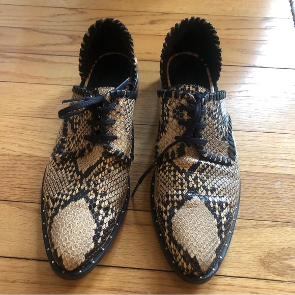 Freda Salvador D'Orsay Snake Skin Flats - Picture 6 of 9